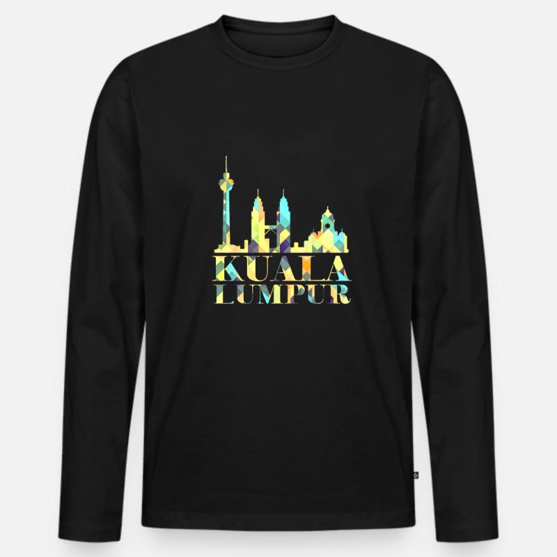 Kuala Lumpur Malaysia Geschenk - Männer Premium Bio Langarmshirt - Schwarz