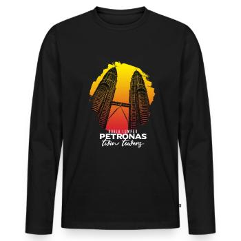 Kuala Lumpur Petrona's gift - Men's Premium Organic Long Sleeve Shirt - black - Front - Nico (187cm)