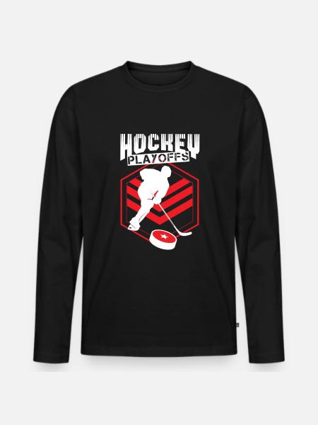 Eishockey - Männer Premium Bio Langarmshirt - Schwarz