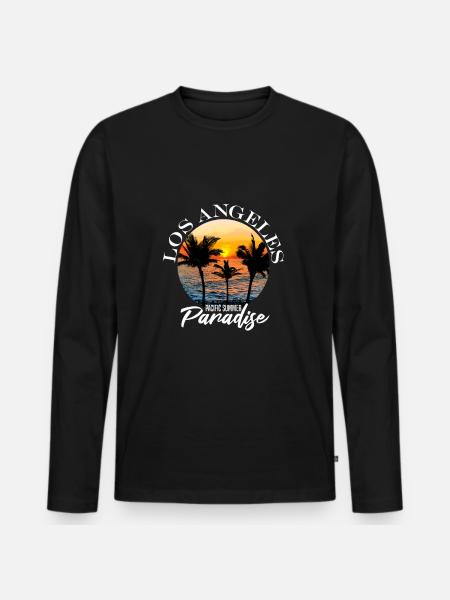 Los Angeles - Men's Premium Organic Long Sleeve Shirt - black