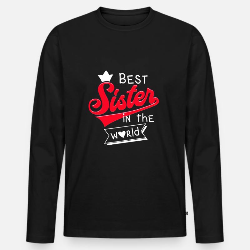 Schwester - Männer Premium Bio Langarmshirt - Schwarz