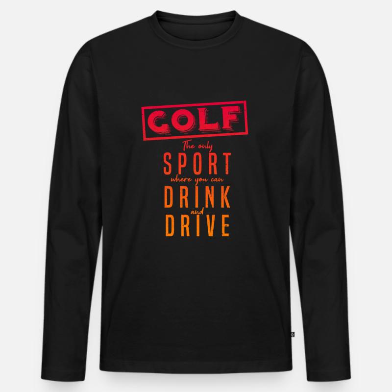 Golf - Männer Premium Bio Langarmshirt - Schwarz