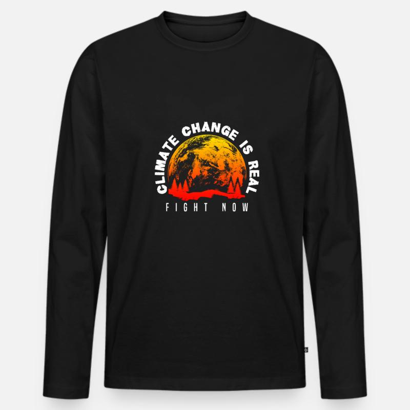 Klimawandel - Männer Premium Bio Langarmshirt - Schwarz