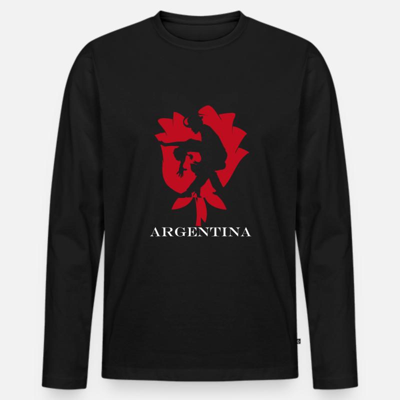 Argentinien Tango - Männer Premium Bio Langarmshirt - Schwarz