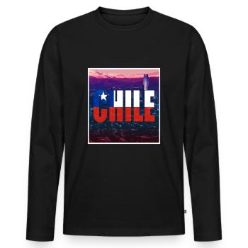 Chili Santiago du Chili - T-shirt manches longues Premium bio Homme - noir - Devant - Nico (187cm)