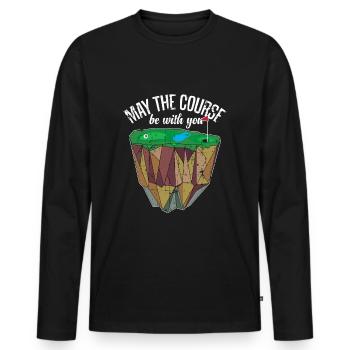 Golf Course Golf Golfball - Men's Premium Organic Long Sleeve Shirt - black - Front - Nico (187cm)