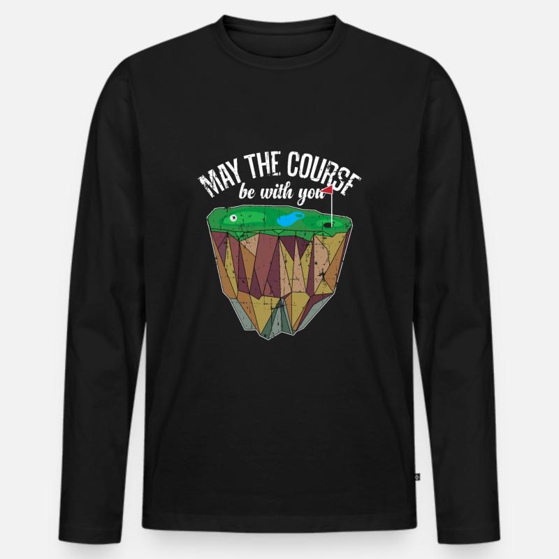 Golf Course Golf Golfball - Men's Premium Organic Long Sleeve Shirt - black