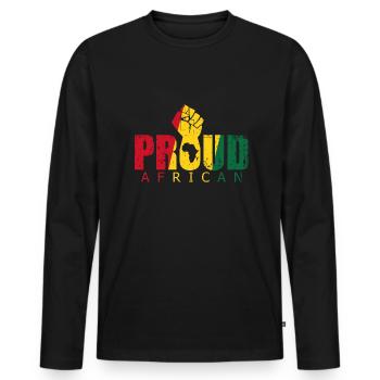 Proud Africa - Men's Premium Organic Long Sleeve Shirt - black - Front - Nico (187cm)