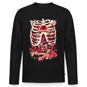 Rick And Morty Anatomy Park Skeleton - Men's Premium Organic Long Sleeve Shirt - black - Front - Nico (187cm)