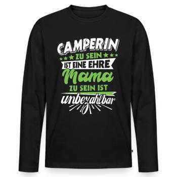 Mama camping Geschenk Muttertag Spruch camperin - Männer Premium Bio Langarmshirt - Schwarz - Vorne - Nico (187cm)