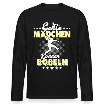 Bosseln Geschenk Boßeln Echte Mädchen - Männer Premium Bio Langarmshirt - Schwarz - Vorne - Nico (187cm)