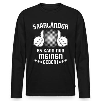 Saarländer Saarländerin Geschenk Saarland - Männer Premium Bio Langarmshirt - Schwarz - Vorne - Nico (187cm)