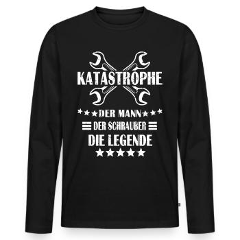 Katastrophe Steel Schrauber Geschenk - Männer Premium Bio Langarmshirt - Schwarz - Vorne - Nico (187cm)