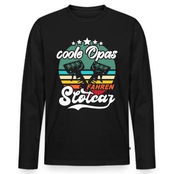 Slotcars Grandpa Slotcar saying Slot Car Autorennbahn - Men's Premium Organic Long Sleeve Shirt - black - Front - Nico (187cm)
