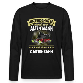 Gartenbahn Eisenbahn Garten Gartenbahner - Männer Premium Bio Langarmshirt - Schwarz - Vorne - Nico (187cm)