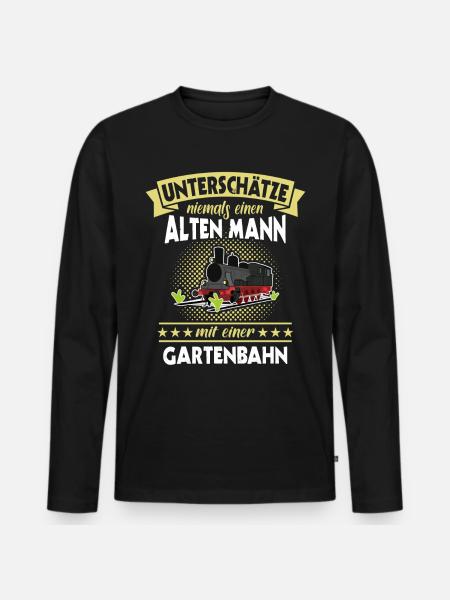 Gartenbahn Eisenbahn Garten Gartenbahner - Männer Premium Bio Langarmshirt - Schwarz