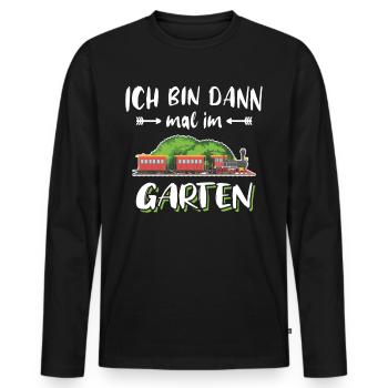 Gartenbahn Eisenbahn Garten Modellbahn Spur G - Männer Premium Bio Langarmshirt - Schwarz - Vorne - Nico (187cm)