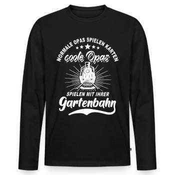Gartenbahn Opa Garten Eisenbahn Opas - Männer Premium Bio Langarmshirt - Schwarz - Vorne - Nico (187cm)