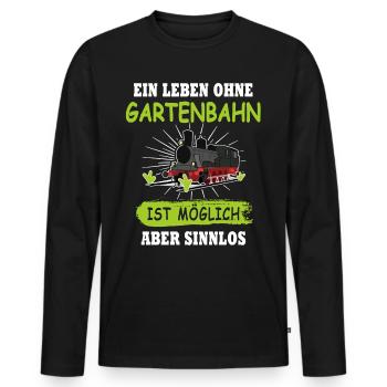 Gartenbahn Eisenbahn Garten Dampflok - Männer Premium Bio Langarmshirt - Schwarz - Vorne - Nico (187cm)