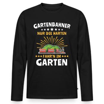 Gartenbahn Eisenbahn Garten Gartenbahner Sprüche - Männer Premium Bio Langarmshirt - Schwarz - Vorne - Nico (187cm)