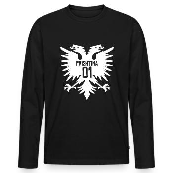 Albania Double-headed Eagle Albania Prishtina - Men's Premium Organic Long Sleeve Shirt - black - Front - Nico (187cm)