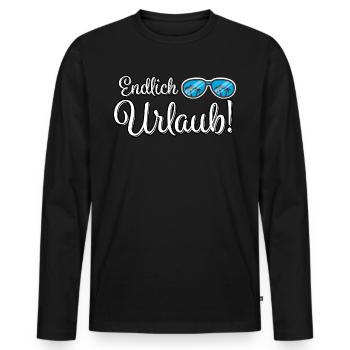 Urlaub Urlaubsreif - Männer Premium Bio Langarmshirt - Schwarz - Vorne - Nico (187cm)