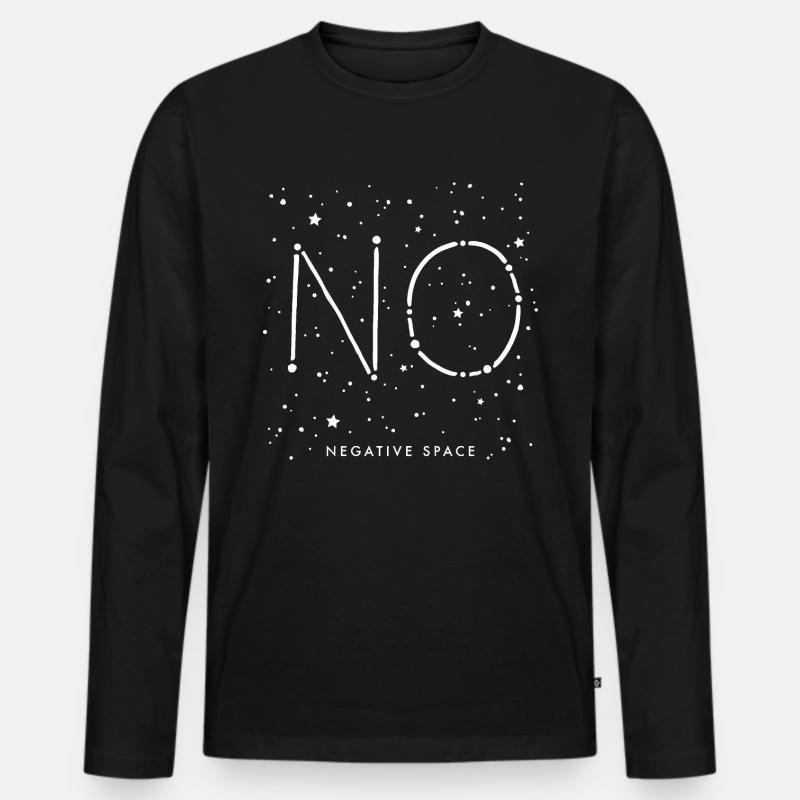 Negativer Raum - Männer Premium Bio Langarmshirt - Schwarz
