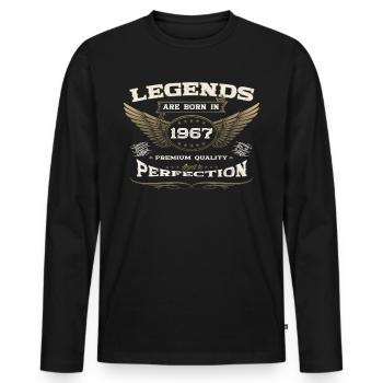 56th birthday legend born 1967 gift man - Men's Premium Organic Long Sleeve Shirt - black - Front - Nico (187cm)