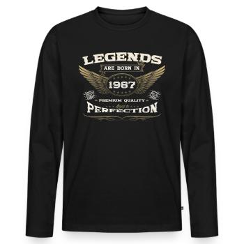 36e anniversaire légende né en 1987 homme de cadeau - T-shirt manches longues Premium bio Homme - noir - Devant - Nico (187cm)