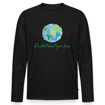 Planet - Men's Premium Organic Long Sleeve Shirt - black - Front - Nico (187cm)