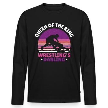 Wrestling trainer Wrestler Grappling Martial Arts - Men's Premium Organic Long Sleeve Shirt - black - Front - Nico (187cm)