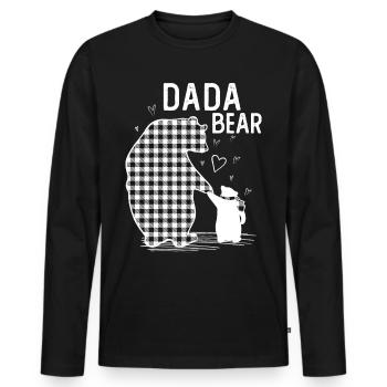 Dada Bear - Men's Premium Organic Long Sleeve Shirt - black - Front - Nico (187cm)