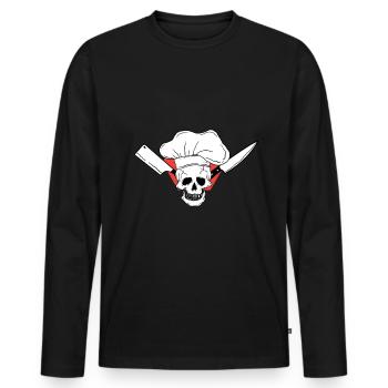 Drôle Chef Chef Chef Chef Gangster - T-shirt manches longues Premium bio Homme - noir - Devant - Nico (187cm)