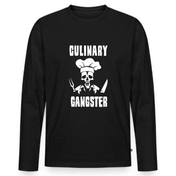 Drôle Chef Chef Chef Chef Gangster - T-shirt manches longues Premium bio Homme - noir - Devant - Nico (187cm)