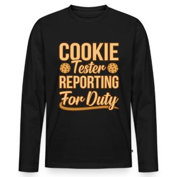 Biscuits - Men's Premium Organic Long Sleeve Shirt - black - Front - Nico (187cm)