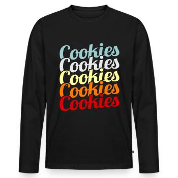 Biscuits - Men's Premium Organic Long Sleeve Shirt - black - Front - Nico (187cm)