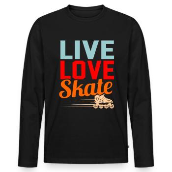 Roller - T-shirt manches longues Premium bio Homme - noir - Devant - Nico (187cm)