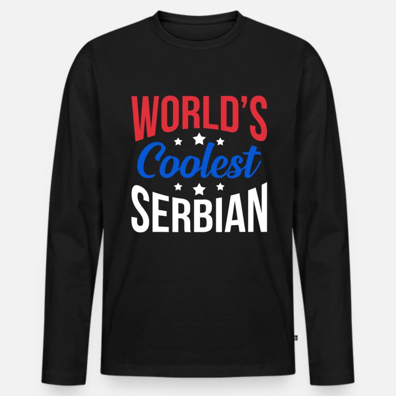 Serbien - Männer Premium Bio Langarmshirt - Schwarz