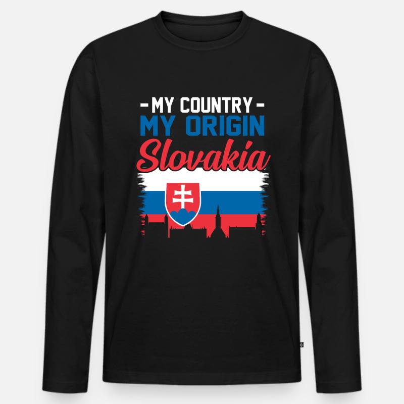 Slowakei - Männer Premium Bio Langarmshirt - Schwarz