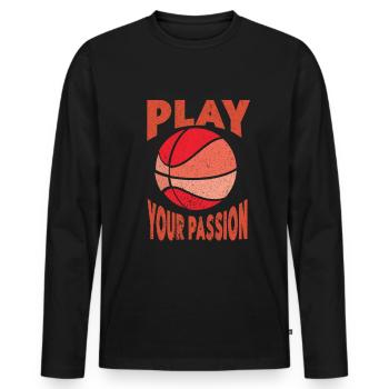 Basketteur Basketteur Basketball Hoop - T-shirt manches longues Premium bio Homme - noir - Devant - Nico (187cm)