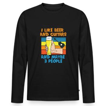 Musiker Gitarre Musik Instrument E-Gitarre Rocker - Männer Premium Bio Langarmshirt - Schwarz - Vorne - Nico (187cm)