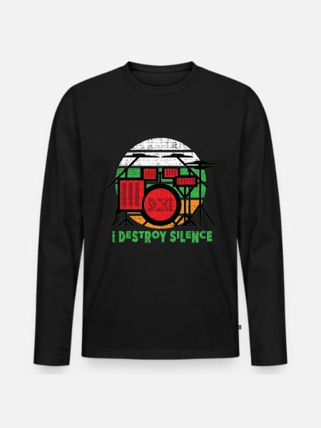 Drums Drummer Instrument Musician Music - Men's Premium Organic Long Sleeve Shirt - black