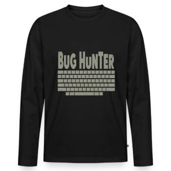 Bugs Bug Gamer Game Zocker Spielfehler - Männer Premium Bio Langarmshirt - Schwarz - Vorne - Nico (187cm)
