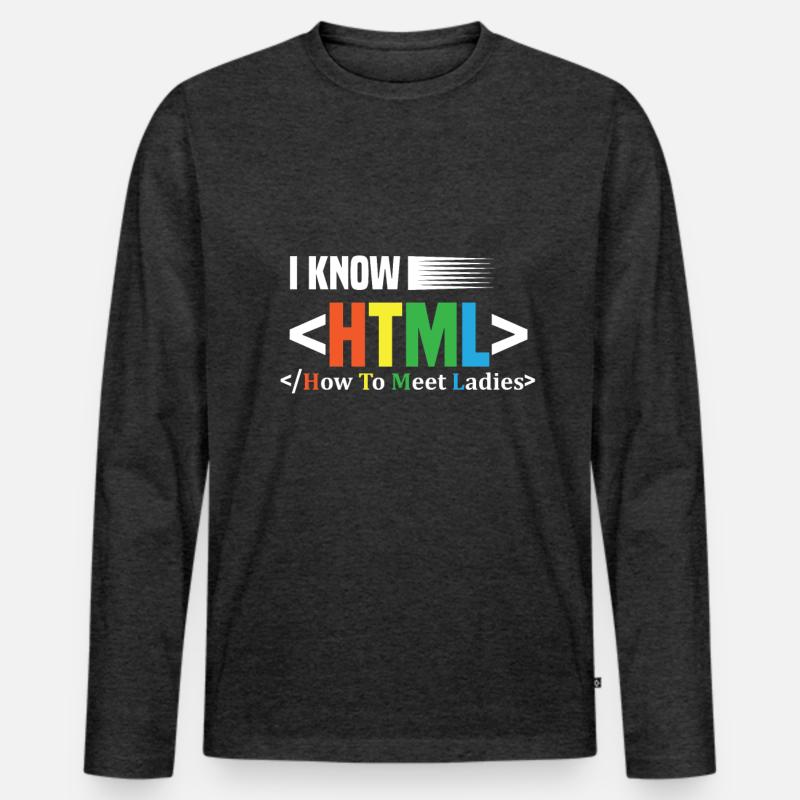 Code Encoding Coder Encoding Computer Scientist Men's Premium Organic Long Sleeve Shirt