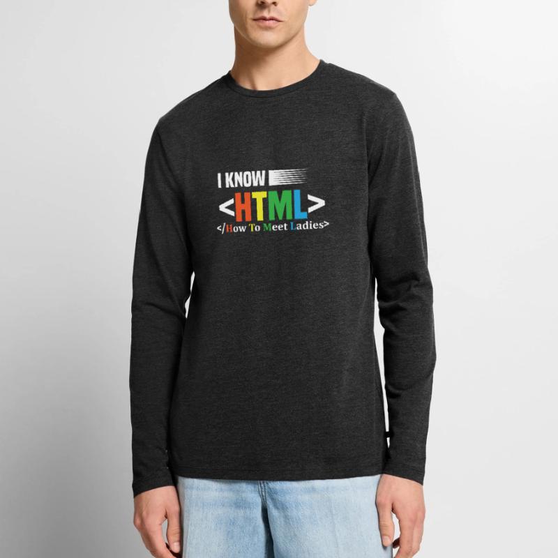 Code Encoding Coder Encoding Computer Scientist Men's Premium Organic Long Sleeve Shirt