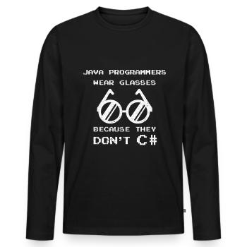 Code Codierung Coder Kodierung Informatiker - Männer Premium Bio Langarmshirt - Schwarz - Vorne - Nico (187cm)
