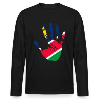 Namibia - Männer Premium Bio Langarmshirt - Schwarz - Vorne - Nico (187cm)