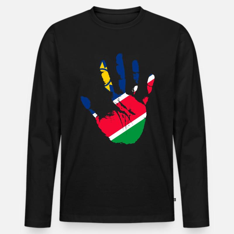 Namibia - Männer Premium Bio Langarmshirt - Schwarz