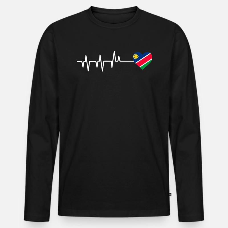 Namibia - Männer Premium Bio Langarmshirt - Schwarz