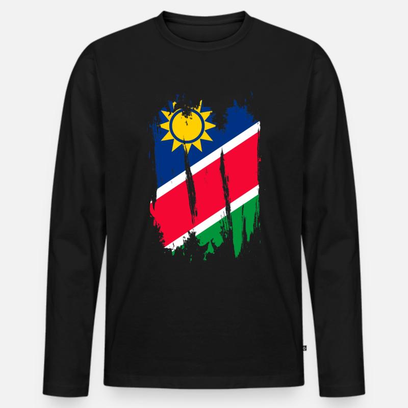Namibia - Männer Premium Bio Langarmshirt - Schwarz